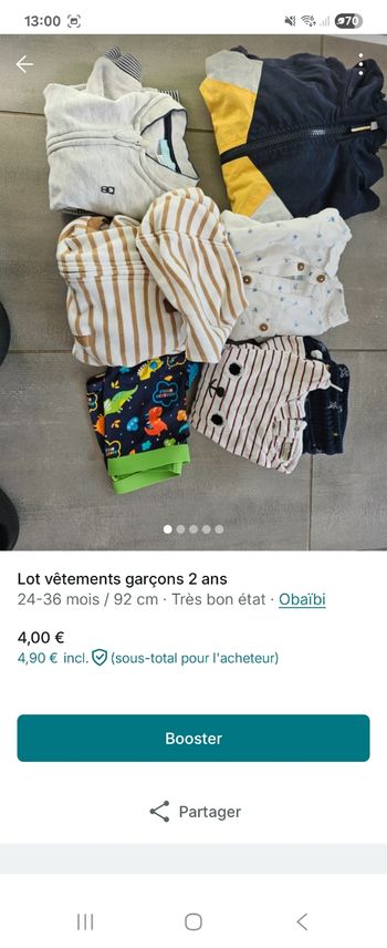 Lot vêtements garçons  2ans