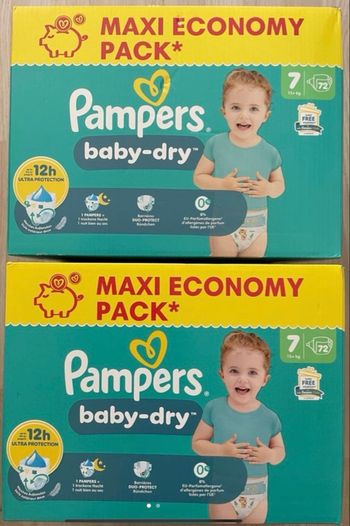 2 cartons de couches Pampers taille 7