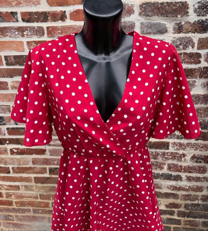 🐞Robe à pois à manches papillon et col V - Taille 34 (XS) Shein - photo numéro 2
