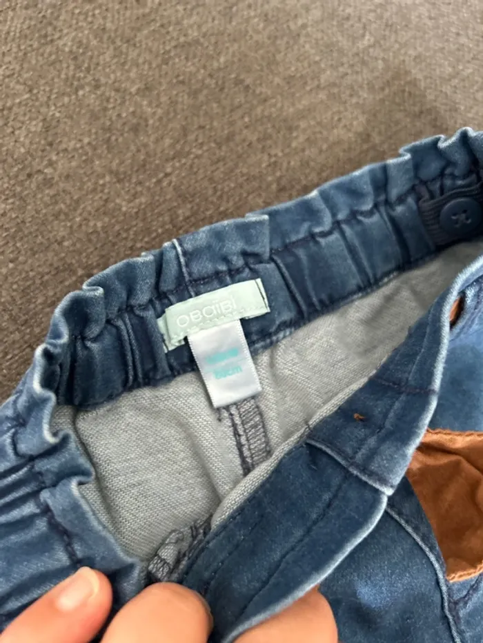 Short en jean bébé fille, obaïbi, 18 mois - photo numéro 2