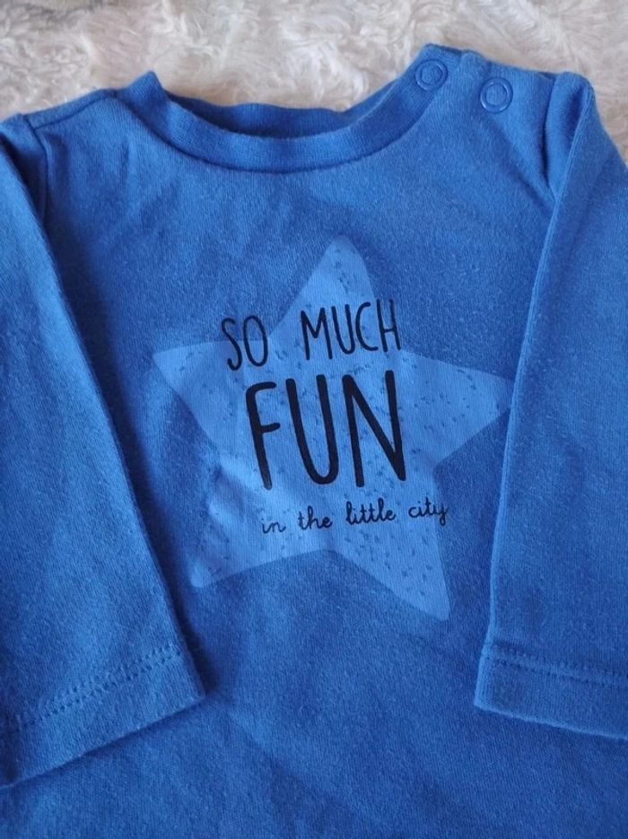 Ensemble (tee shirt manches longues+pantalon style jogging) Garçon 1 mois Étoile Fun Baby club - photo numéro 5