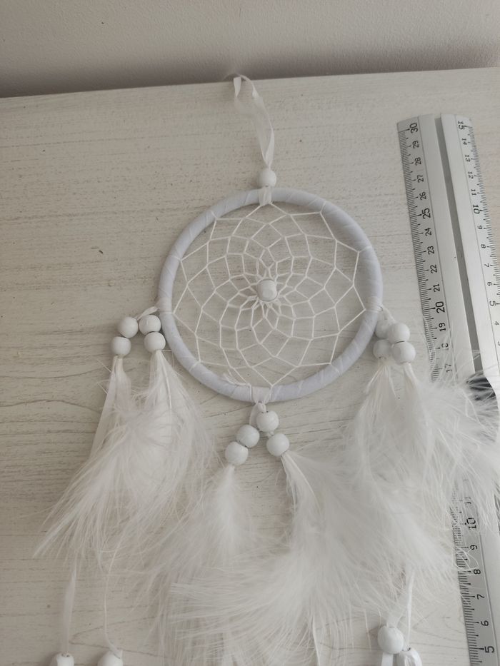 Attrape rêve plumes blanches - photo numéro 3