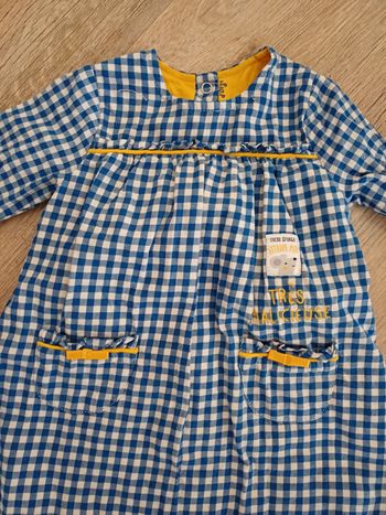Robe bleu jaune sucre d'orge 6mois