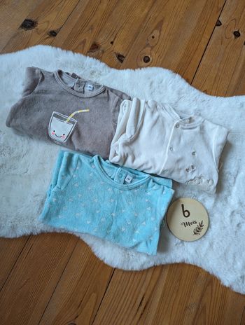 Lot de 3 pyjamas polaires 6 mois