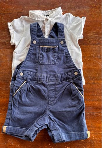 Ensemble salopette short T-shirt 