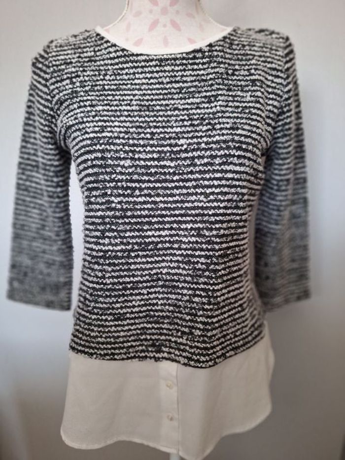 Pull effet chemisier femme 36 grain de Malice