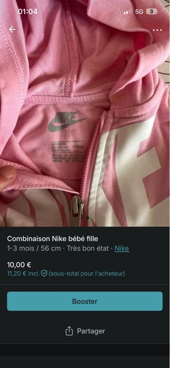Combinaison Nike bébé