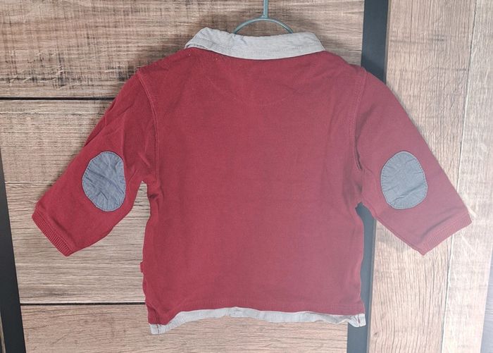 Tee-shirt manches longues bordeaux Obaïbi 6 mois - photo numéro 4