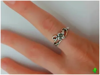 Bague argentée tendance en acier inoxydable