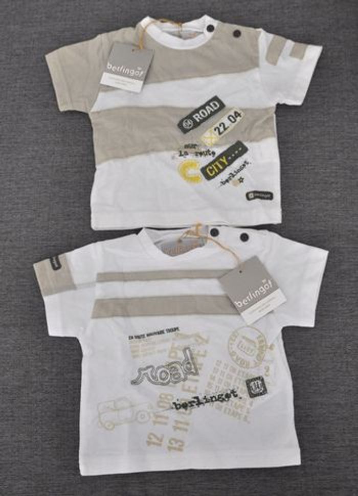 Lot de 2 t-shirt bébé Berlingot 3 mois NEUF