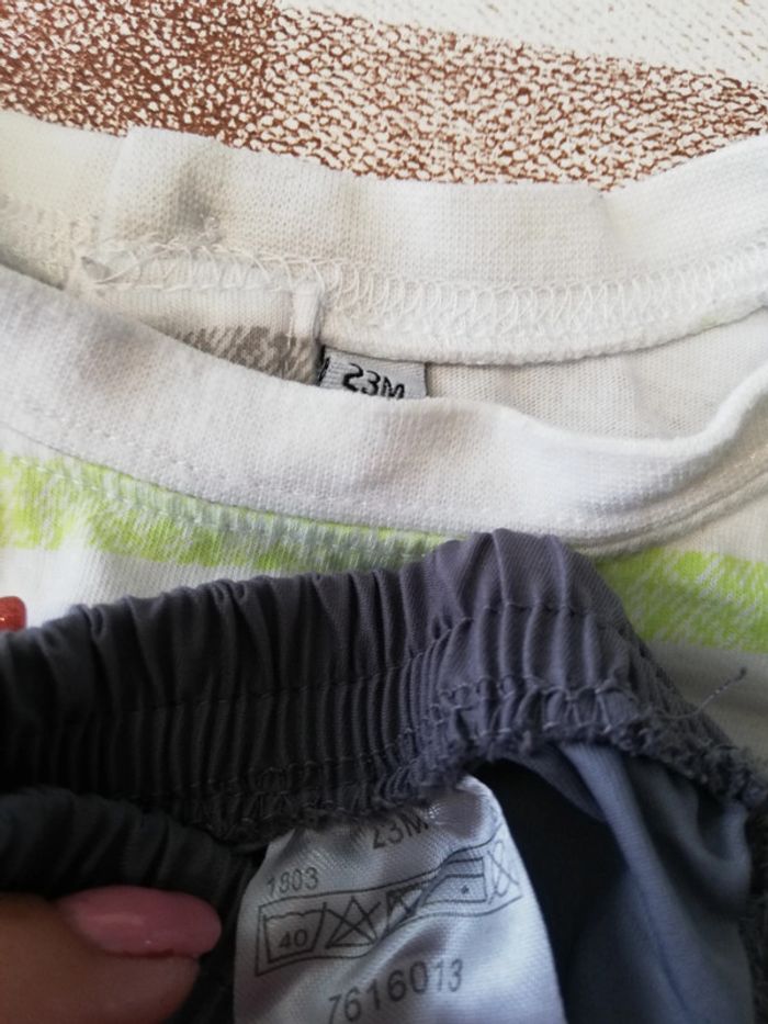 Ensemble 23 mois TS manches courtes et short gris - photo numéro 2