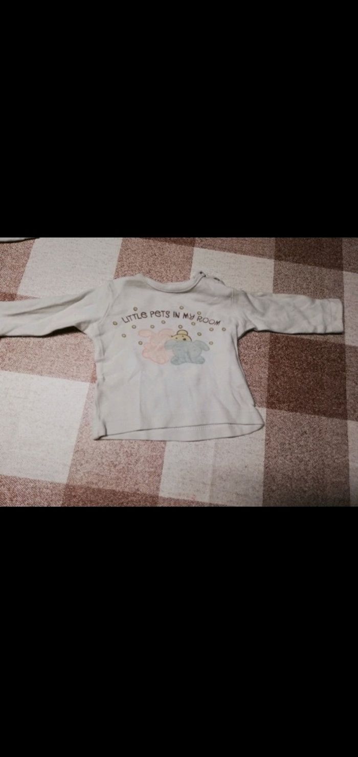 Tee shirt 3 mois crème chiots