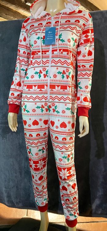Combinaison  pyjama femme blanche à motifs Noel taille S