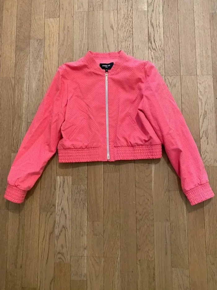 Petite veste courte style Bomber rose fushia Paule Ka taille 44 neuve - photo numéro 2
