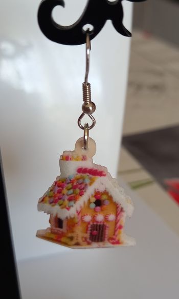 Boucles d'oreilles maison pain d epices.