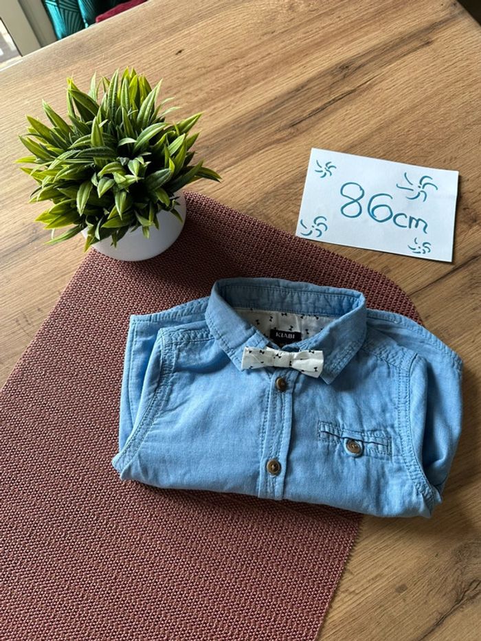 Chemise et noeud-papillon 🩵  Kiabi 86cm /18m - photo numéro 4