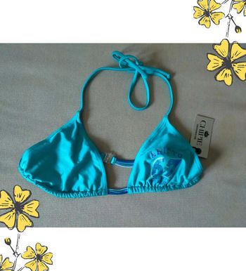 Haut de bikini bleu turquoise – Chipie – Taille S – 10 exemplaires disponibles