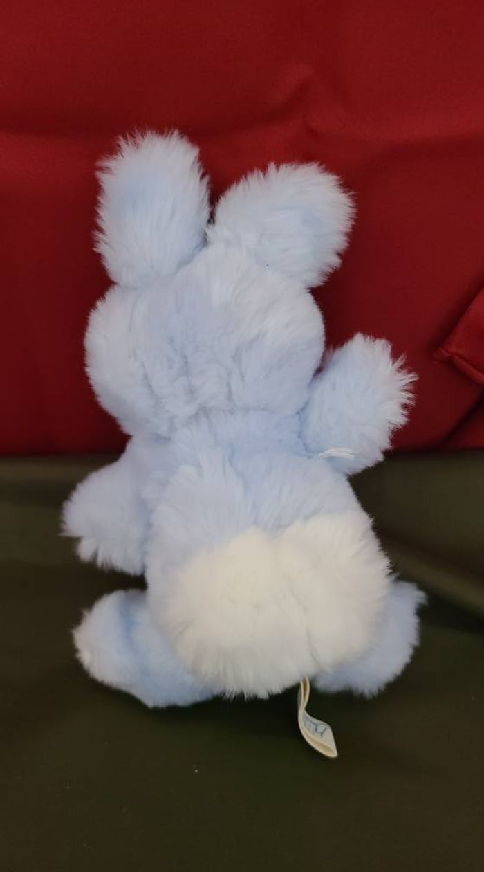 lapin bleu blanc nounours peluche lapin - photo numéro 2