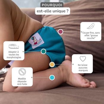 Couche lavable Berceau - Évolutive & anti-fuite dès 5 kg