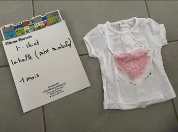 T shirt fille 1 mois