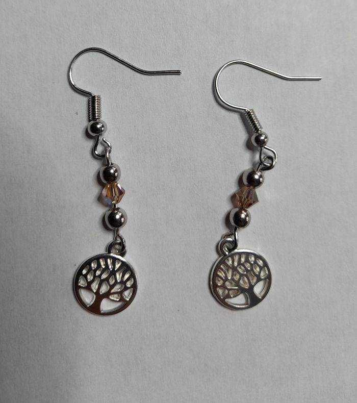 Boucles d'oreilles pendantes arbre de vie - photo numéro 7