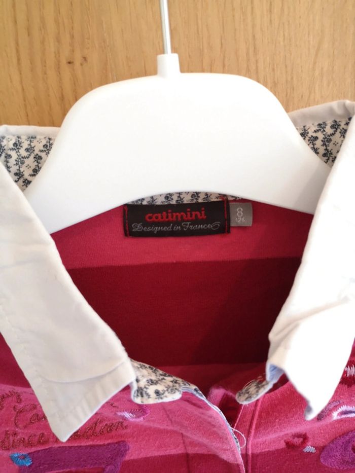 Chemise Catimini ligné en rose 8 ans - photo numéro 6