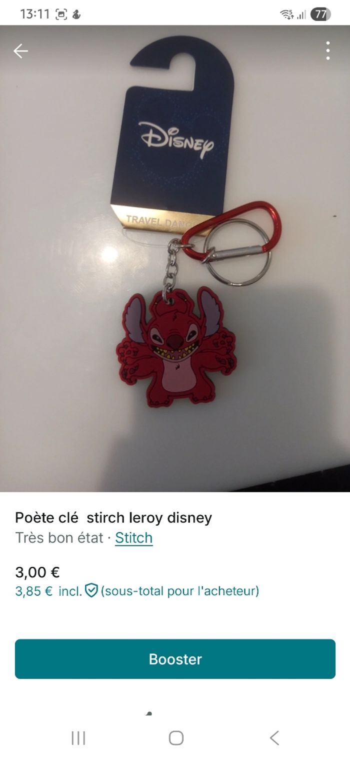 Porte-clé stitch leroy disney