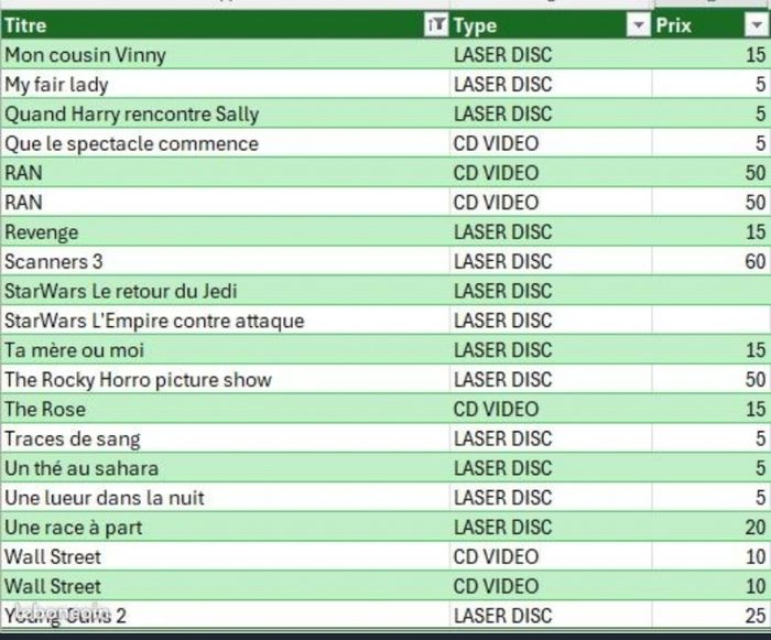 Différents titres de laser disc - photo numéro 10
