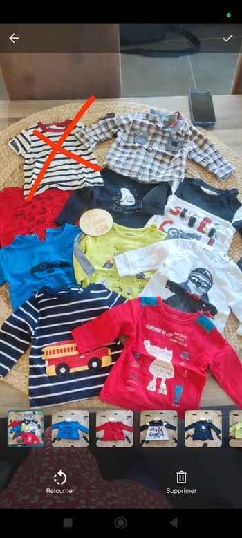 Lot 9 hauts bébé garçon 6 mois
