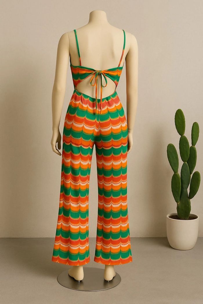 Combinaison jambes larges et dos nu imprimé zigzag colorée Undiz – Taille S - photo numéro 6