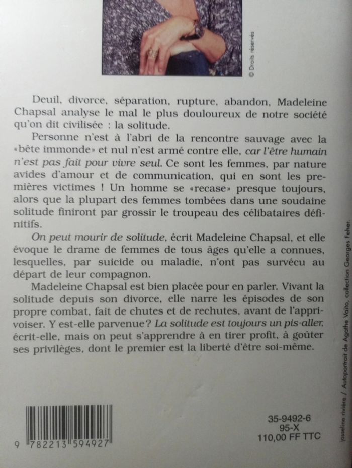 Madeleine Chapsal - Une soudaine solitude - photo numéro 2
