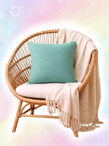 Housse coussin carré texturé vert d'eau / Home Creation - 45×45 cm