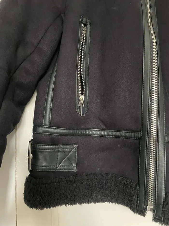 Blouson aviateur bleu Zara - photo numéro 8