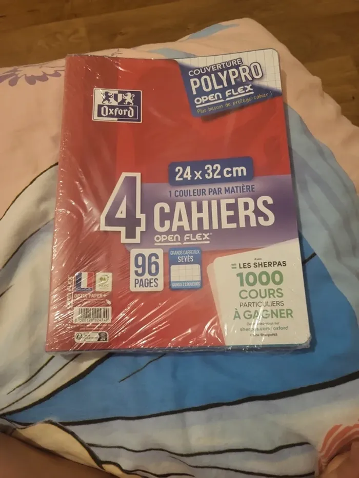 Lot de 4 cahiers oxford open flex 24x32cm
