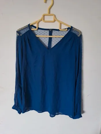 Blouse légère fluide bleu Kiabi Taille M (38)