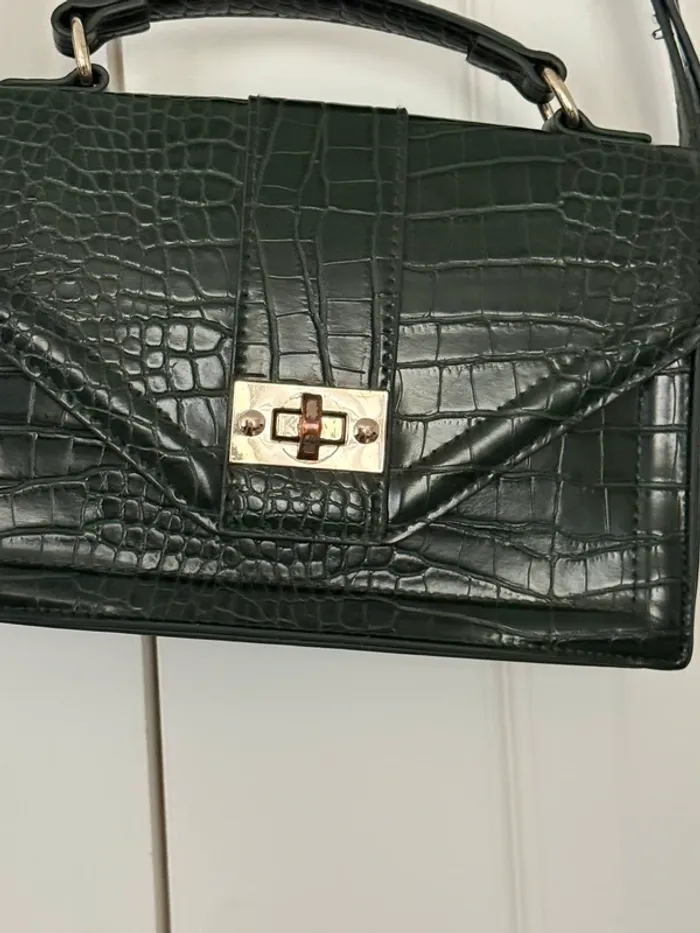 Sac bandoulière croco vert foncé Pimkie - photo numéro 4