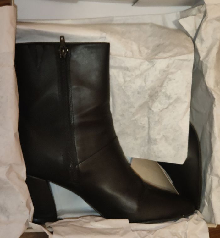 Bottines noires à talons carrés BIANCO - photo numéro 5