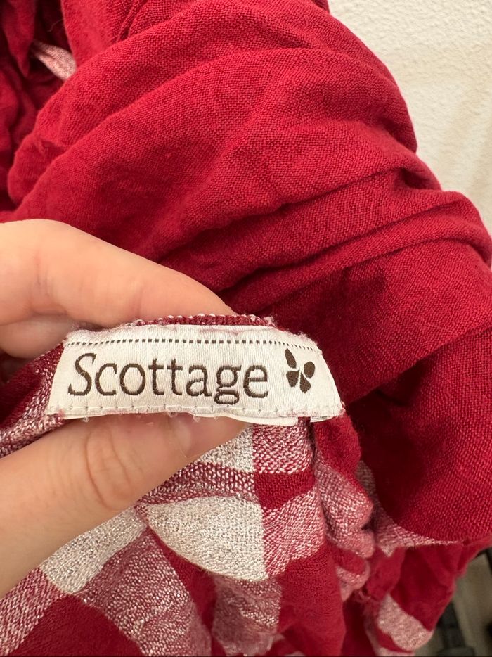 Châle long et épais rouge bordeaux Scottage - photo numéro 4
