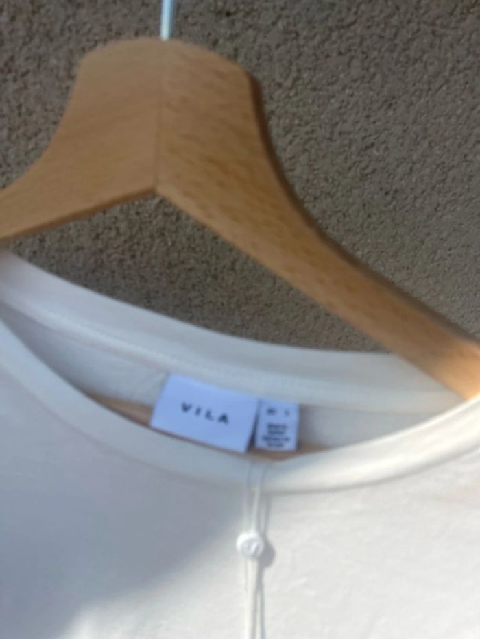 T-shirt blanc/creme - photo numéro 3