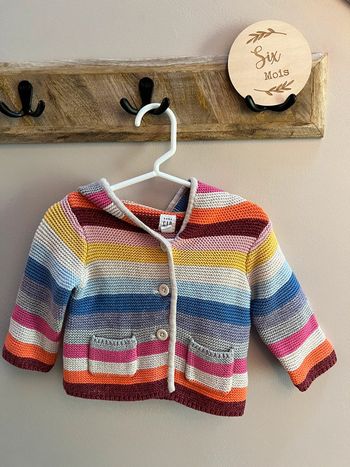 Gilet coloré façon laine à capuche GAP 6 mois