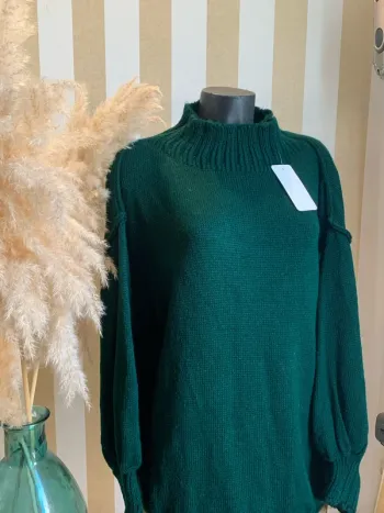 Maxi pull vert sapin