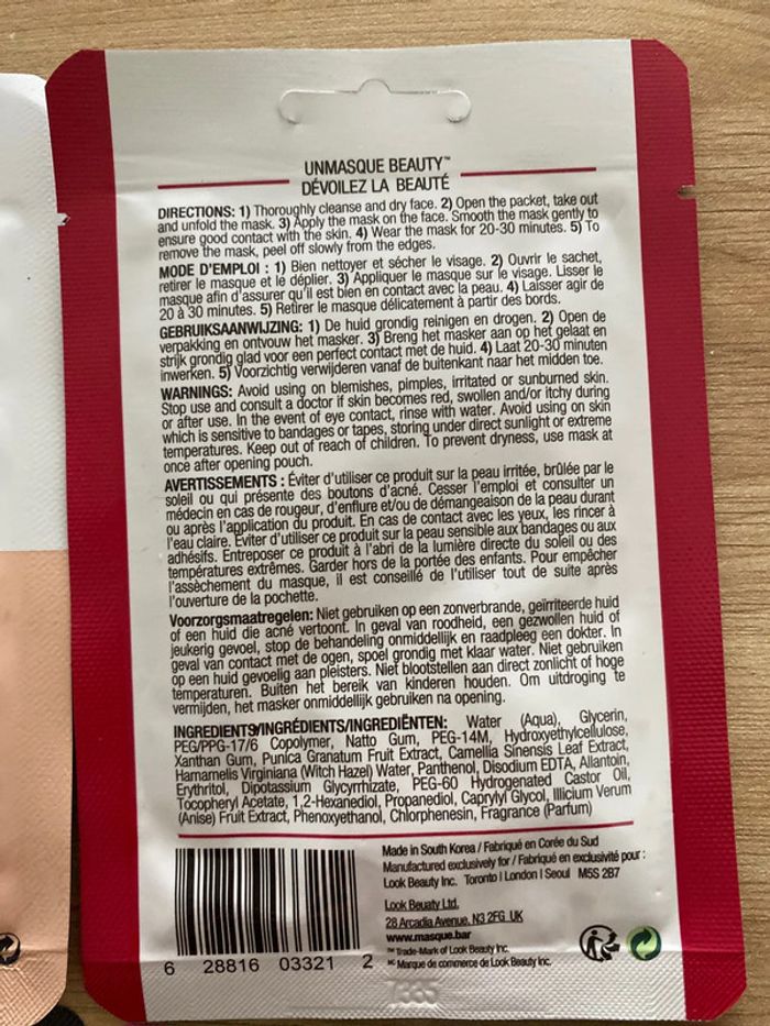 Lot de 4 masques visage neuves - photo numéro 3