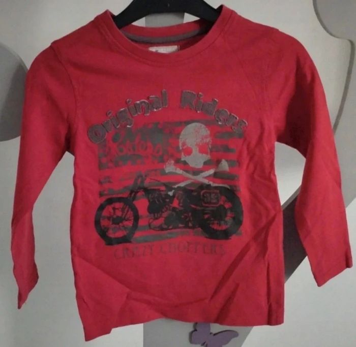 Tee-shirt manches longues rouge imprimé Orchestra taille 3 ans