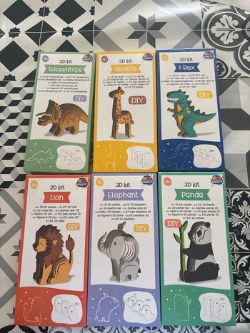 Lot de 6 kits d’activité, 3D, animaux neufs