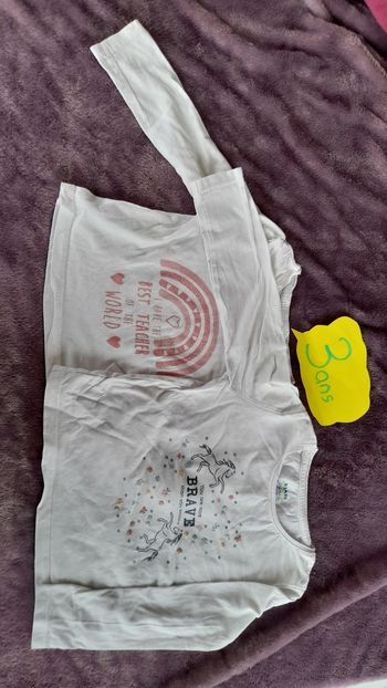 Lot 2 tee shirt blancs