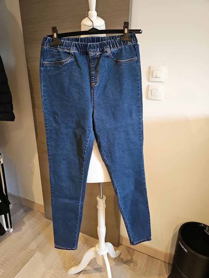 jean jegging bleu foncé taille 38 neuf taille élastique - photo numéro 1