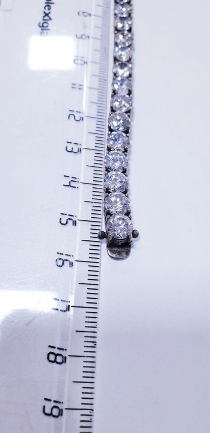 Magnifique bracelet riviere de diamants argent et zyrconiums - photo numéro 4