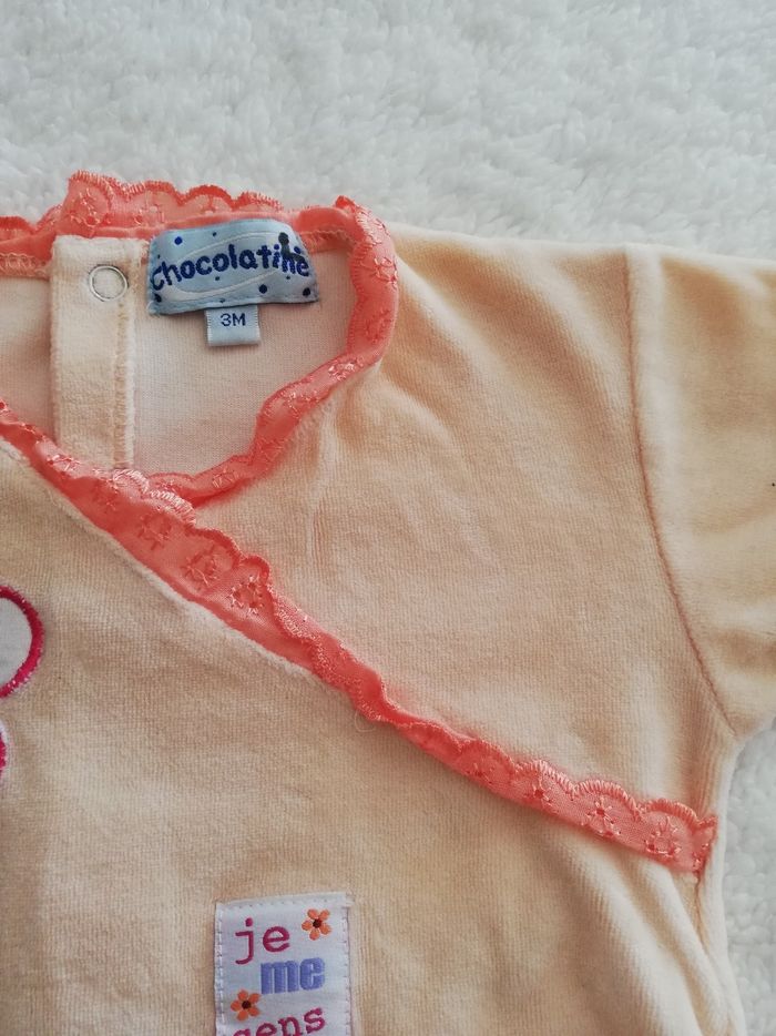 Ensemble orange fille 3 mois chocolatine - photo numéro 2
