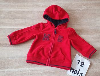 Gilet polaire avec Capuche 12mois garçon 74cm