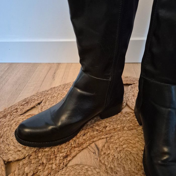 Bottes cavalière noir bi matière - La Halle - Pointure 41 - photo numéro 2